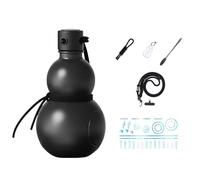 Gourd Water Bottle 30oz Chinese Retro-Inspired, DIY Portable Durable Gourd Sport Drinking Water Bottle, Tritan Plastic, Ideal for Gym, Travel, and Everyday Use (Black-B)