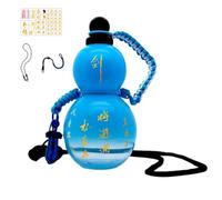 Gourd Water Bottle - 800ml Large Capacity | Vintage Chinese Style | With Backpack Strap, Belt & Sticker, 370g, 22x11.5cm, Sports Design, for Gym, Travel & Outdoor Hydration, Gift for Elders