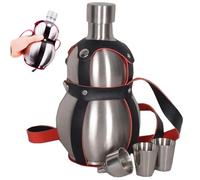 Gourd Water Bottle, Leakproof Stainless Steel Drinking Gourd with 2 Cups & 1 Funnel, Wine Flask Bottle for Home Office Hotel Housewarming Gifts