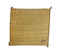 GOURI Divine Handmade Kusha Grass Aasan for Puja Asan, Mandir, Yoga, Meditation, Pranayam, 22 x 22 Inch Natural Foldable Pooja Sitting Chatai, Multi Purpose Traditional Floor Mat Aasan, (Pack of 1)