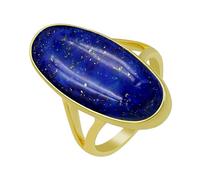 GOURIK Natural Lapis Lazuli Ring Size 7.5 For Women, Blue Stone 14K Yellow Gold Plated September Birthstone Solitaire Ring Jewelry For Her