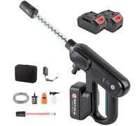 GOURIXIN Cordless Electric Pressure Washer, Portable Power Washer Battery Powered with Battery Display, Handheld Car Washer with Rotating Nozzle, 21V Battery ×2, Foam Cannon, Filter, Storage Box Black