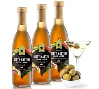 Gourmanity Olive Juice for Dirty Martinis, Premium Olive Brine an Ideal Martini Mix, Classic Cocktail Enhancer, Addition to Your Home Bar 12oz Bottle (Pack of 3)