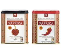 Gourmanity Spanish Smoked Paprika Sweet & Hot Twin Pack - Pimenton de La Vera Dulce - Pimenton De La Vera Picante - La Dalia Smoked Paprika - Smoked Spanish Paprika Sweet Spicy