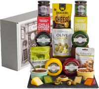 Gourmet 4 Cheeses, Crackers Chutney Hamper with 4 accompanying Snacks | Presented in our beautifully illustrated Hamper House Gift Box, where the gift begins before the lid is lifted.