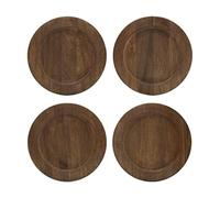 Gourmet Basics by Mikasa Mango Wood Set of 4 Charger Plates, 13-Inch, Brown