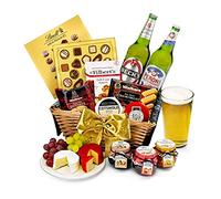 Gourmet Beer Gift Set - Trafalgar Beer Hamper with Lager, Cheddar, Brie, Chutney, Oatcakes - Lager and Snack Gift Basket for Men, from Regency Hampers