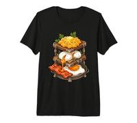 Gourmet Breakfast Stack Poached Scrambled Butter-Fried Eggs Premium T-Shirt