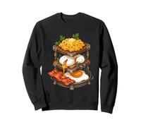 Gourmet Breakfast Stack Poached Scrambled Butter-Fried Eggs Sweatshirt