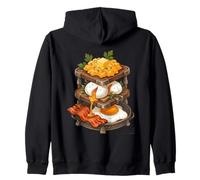 Gourmet Breakfast Stack Poached Scrambled Butter-Fried Eggs Zip Hoodie