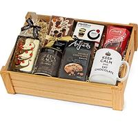 Gourmet Chocolate Hamper - Chocolate Gift Set in Wooden Crate with Dark Cocoa, Truffles, Hot Cocoa, Biscuits - Sweet Gift Box for Women and Men, from Regency Hampers