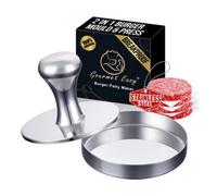 Gourmet Easy 2-In-1 Stainless Steel Burger Press & Patty Maker - Silver