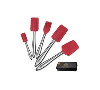 Gourmet Easy 5 Piece Silicone Spatula Set with Stainless Steel Handle - Red Gourmet Easy Red