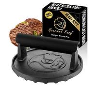 Gourmet Easy 900 G Smash Burger Press For Griddle, Heavy Duty Hamburger W / Heat Resistant Handle, Cast Iron Grill Press,bacon Round Smasher