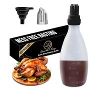 Gourmet Easy BBQ Sauce Bottle with Silicone Basting Brush, BPA-Free (Black) | Heat Resistant for Safe Grilling, 16OZ Big Capacity, Dishwasher Safe, Ideal for BBQ, Baking & Roasting, 2-Year Warranty