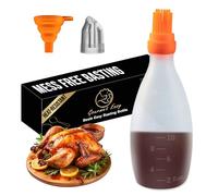 Gourmet Easy BBQ Sauce Bottle with Silicone Basting Brush, BPA-Free(Orange)