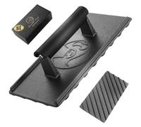 Gourmet Easy Cast Iron Rectangular Smash Grill Press - Black