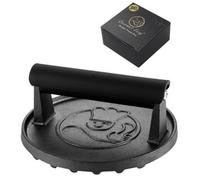 Gourmet Easy Cast Iron Smash Burger & Meat Press - Black