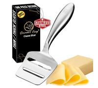 Gourmet Easy Cheese Slicer for Block Cheese, 2 Blades - Thin & Thick Slices | Cheese Cutter with Ergonomic Grip, Heavy-Duty Stainless Steel, Ultra Sharp Blade, Dishwasher Safe, 5-Year Warranty