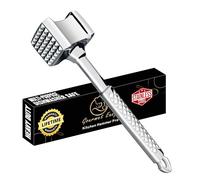 Stainless Steel Meat Tenderizer Tool, Premium Meat Mallet with Non-Slip Grip, Dual-Sided Kitchen Mallet Ideal for Tenderizing Steak, Poultry & Chicken Cutlet, Dishwasher Safe with Long-Term Warranty