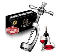 Gourmet Easy Deluxe Wine Opener, Manual Corkscrew, No Broken Bits Design