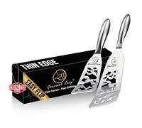 Gourmet Easy Fish Slice Set, Ultra-Thin Edge Easy Flipping - Fish Edition | Metal Spatula, Stainless Steel Spatulas for Cooking, One-Piece, Non-Slip Grip, Versatile, Dishwasher Safe, 5-Year Warranty