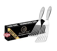 Gourmet Easy Fish Slice Set, Ultra-Thin Edge for Easy Turning & Flipping | Metal Spatula, Stainless Steel Spatulas for Cooking, One-Piece, Non-Slip Grip, Versatile, Dishwasher Safe, 5-Year Warranty