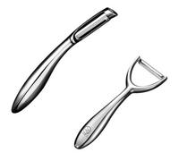 Gourmet Easy I-Shaped & Y-Shaped Stainless Steel Peeler Set - Silver