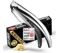 Lifetime Replacement Garlic Press Stainless Steel No Need to Peel, Detachable Handle for Fine Mincing-Premium Garlic Mincer Tool, Rust-Proof, Easy to Clean, Dishwasher Safe Garlic Crusher
