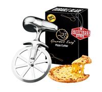 Gourmet Easy Pizza Cutter Unicycle Wheel Nonslip Easy Glide Stainless Steel | Pizza Wheel with Sharp Blade, Ergonomic Handle & One-Piece Design. Mirror-Polished, Easy to Clean, With 5-Year Warranty