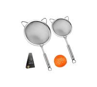 Gourmet Easy Set of 2 Stainless Steel Strainer - Silver Gourmet Easy Silver