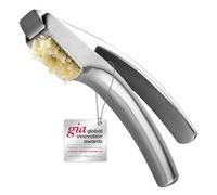 No Peeling Required Garlic Press Stainless Steel with Detachable Handle for Fine Mincing - Premium Garlic Mincer Tool, Rust-Proof, Easy to Clean, Dishwasher Safe Garlic Crusher with 5-Year Warranty