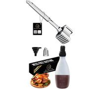 Gourmet Easy Stainless Steel Kitchen Hammer & Gourmet Easy Silicone Baste Easy Bottle Set - Black