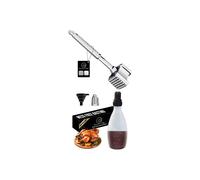 Gourmet Easy Stainless Steel Kitchen Hammer & Silicone Baste Easy Bottle Set in Silver Gourmet Easy Silver