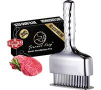Gourmet Easy Stainless Steel Meat Tenderizer Tool With Long Handle - Silver