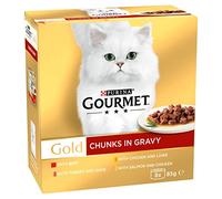 Gourmet Gold Beef in Gravy Cat Food 8x85g, Pack of 6