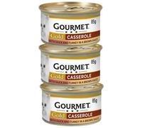 Gourmet Gold Casserole Duck & Turkey 85g Pack of 3 Wet Adult Cat Food Age 1-7yrs Nutritious Poultry Meat Pet Snack Protein Minerals with Welari Thank You Card | (3pack) (255g)
