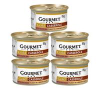 Gourmet Gold Casserole Duck & Turkey 85g Pack of 5 Wet Adult Cat Food Age 1-7yrs Nutritious Poultry Meat Pet Snack Protein Minerals with Welari Thank You Card | (5pack) (425g)