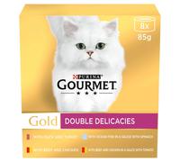 GOURMET Gold Double Delicacies Wet Cat Food 8x85g (Pack of 6)