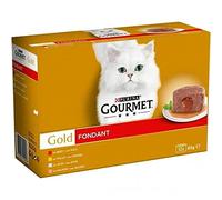 Gourmet Comida Húmeda en Multipack Gold Fondant de Buey, Pollo, Atún, Salmón para Gatos 12x85 gr