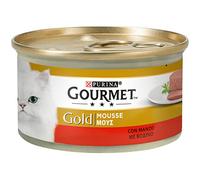 Gourmet Gold Mousse for the Cat, with Beef, 85g(Pack of 24) | Mousse with beef without artificial dyes or preservatives