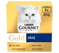 Gourmet Gold Mousse Fish Selection Cat Food 8x85g, Pack of 6