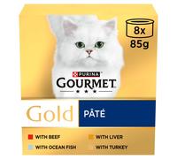 GOURMET Gold Pate Recipes Wet Cat Food 8x85g (Pack of 6)