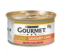 GOURMET Gold Savoury Cake Wet Cat Food - Savoury Cake Salmon - 12 x 85g Tins
