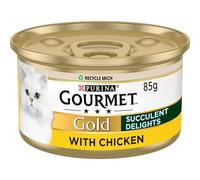 Gourmet Gold Succulent Delights Adult Wet Cat Food Chicken 12x85g, Pack of 12