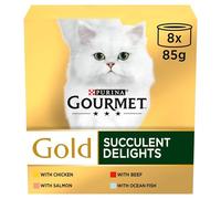 Gourmet Gold Succulent Delights Adult Wet Cat Food Chicken 8x85g, Pack of 6
