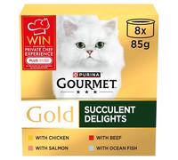 Gourmet Gold Succulent Delights Adult Wet Cat Food Chicken 8x85g, Pack of 6