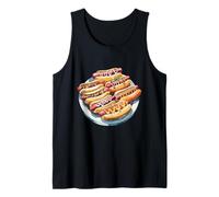 Gourmet Hot Dogs Plate Backyard Barbecue Feast Tank Top