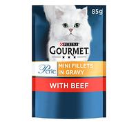 Gourmet Mini Fillets in Gravy Beef Wet Food Pouch for Adult Cat, 24 x 85g