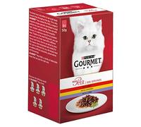 Gourmet Mon Petit Cat Food Pouches Meat, 6 x 50g